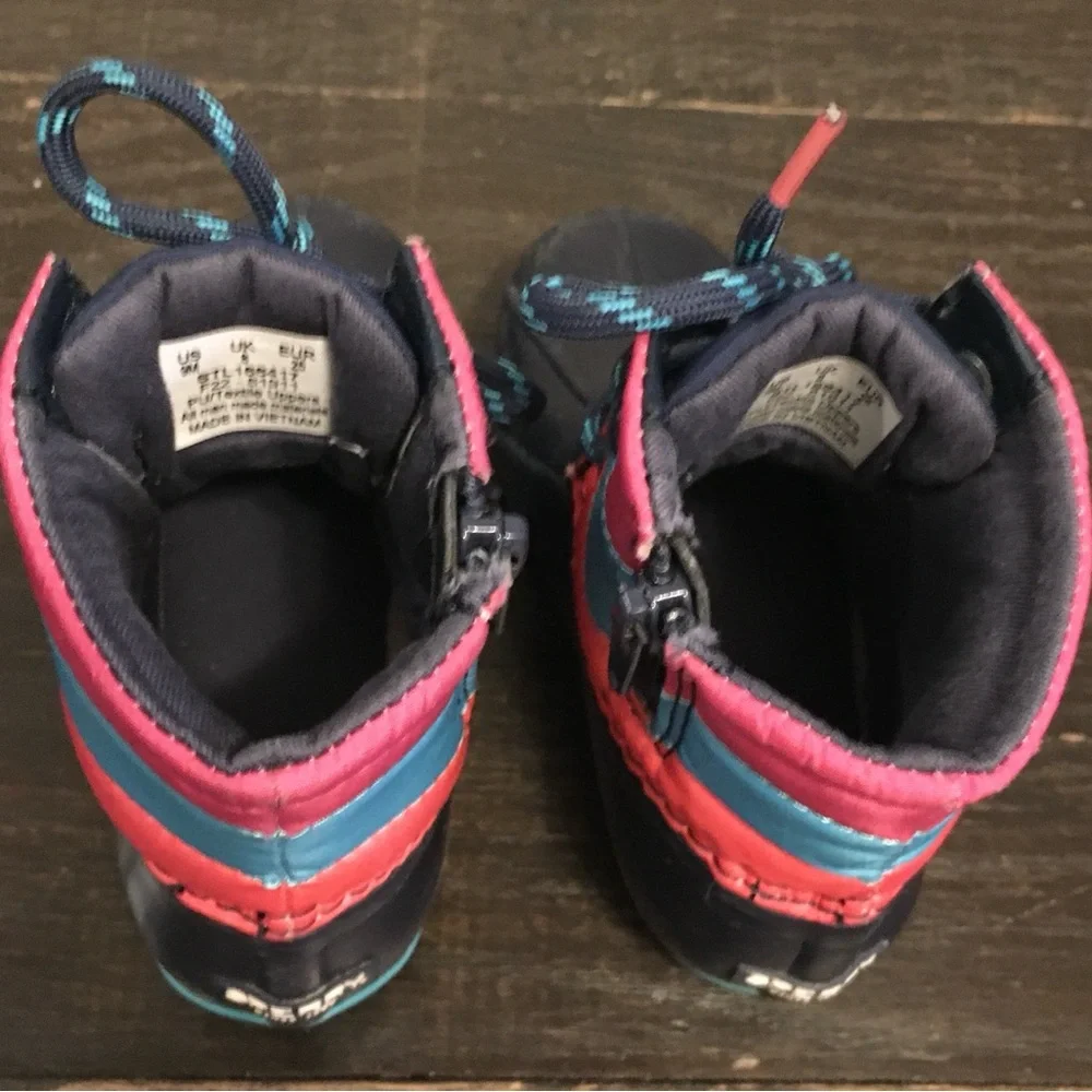 Sperry toddler girl Navy, Teal & Coral Cold Weather Duck Boots. Size- 9M